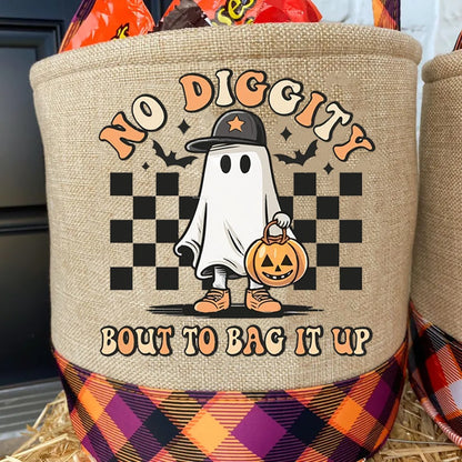 1Pcs Halloween Trick or Treat Bucket Spooky Season Treat Basket Fall Festival Funny Accessory Kid's Gift Cute Ghost Pumpkin Bat