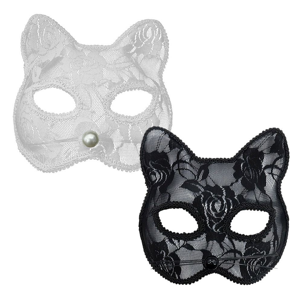 Cat Face Masquerade Mask Black White Lace Costume Accessories Costume Party Accessories Fun Prop Women Lace Mask Cosplay Event