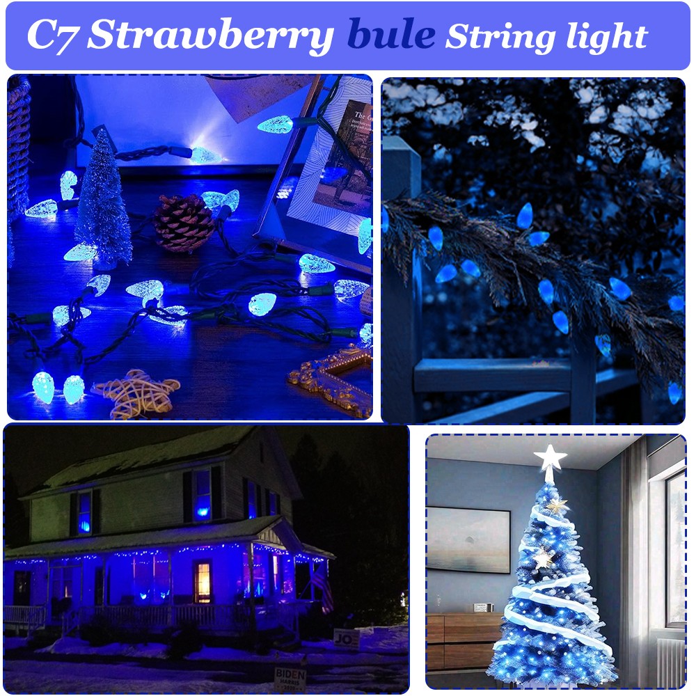 C7 Multicolor Garland Led String Lights 110V 220V E12 0.6W Waterproof Plastics Anti-Drop Festoon New Year's Brithday Light Chain