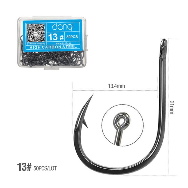50 pçs/caixa Anzol de Pesca Círculo Anzol de Pesca Anzol de Pesca Japonês Anzol de Jig Simples Acessórios de Pesca