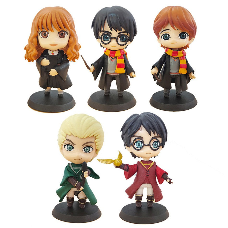 Hot 3-10 unidades/conjunto Harri Q Style Potter Posket Hermione Ron Hedwig Boneco de Vinil Brinquedo Decoração de Bolo Carro Modelo PVC Boneca Presente Brinquedos