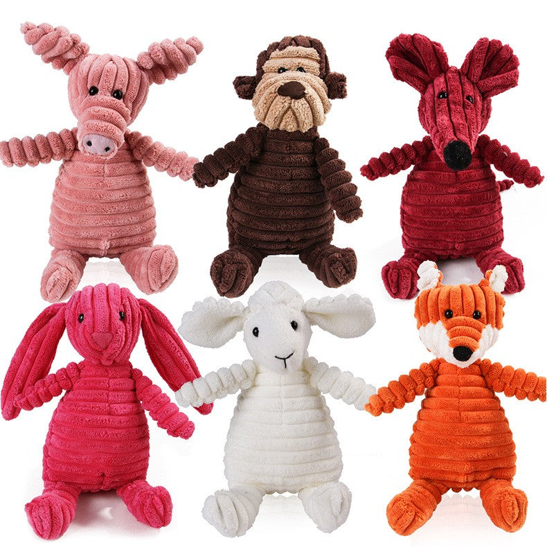 Brinquedo de Pelúcia para Cães Mordedor de Cordeiro, Macaco, Porco com Som, Treinamento de Ventilação, Suprimentos para Limpeza de Dentes de Cães, Brinquedos para Cães Grandes