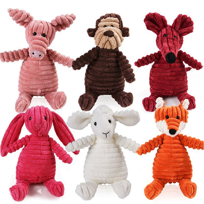 Brinquedo de Pelúcia para Cães Mordedor de Cordeiro, Macaco, Porco com Som, Treinamento de Ventilação, Suprimentos para Limpeza de Dentes de Cães, Brinquedos para Cães Grandes