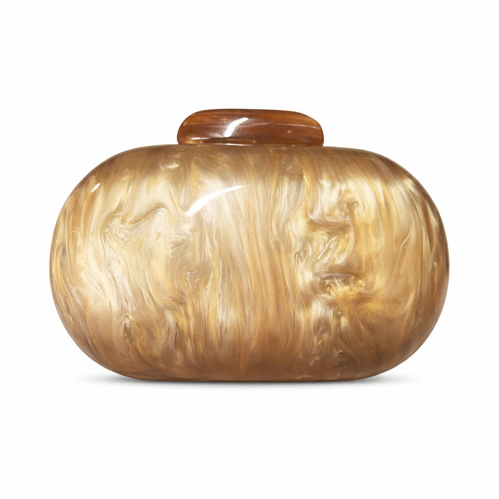 Women's Oval Shell Goose Egg Acrylic Clutch Bag Ladies Shoulder Crossbody Handbag with Chain Magnetic Buckle Closure Mini Purses