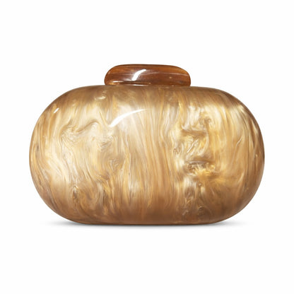 Women's Oval Shell Goose Egg Acrylic Clutch Bag Ladies Shoulder Crossbody Handbag with Chain Magnetic Buckle Closure Mini Purses