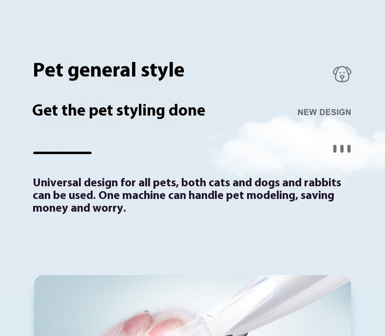 Aparador de Patas de Cachorro Atualizado com Luz LED Aparador de Pelos Portátil Impermeável para Animais de Estimação com Visor Máquina de Tosa para Cães Lâmina Alargada de 18mm