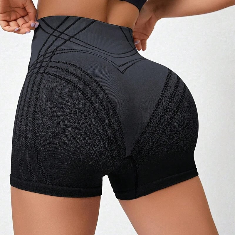 High Waist Seamless Gym Shorts for Women Mesh Breathable Compression Tummy Control Workout Athletic Exercise Seamless Shorts