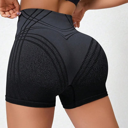 High Waist Seamless Gym Shorts for Women Mesh Breathable Compression Tummy Control Workout Athletic Exercise Seamless Shorts