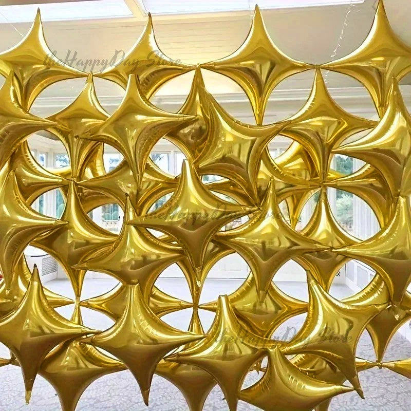 12Pcs Iridescent 4D Round Foil Balloons 22/12/10IN Holographic 4D Foil Balloons Helium Air Globos Mermaid Birthday Wedding Decor