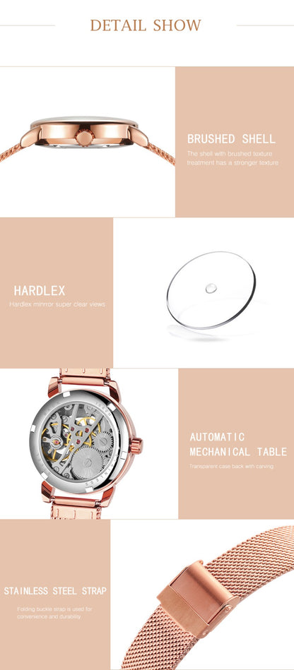 Forsining 099L Girl Bracelet Mechanical Watch With Manual Hand Wind Mechanical Wristwatch Mesh strap Female Watch Reloj Mujer