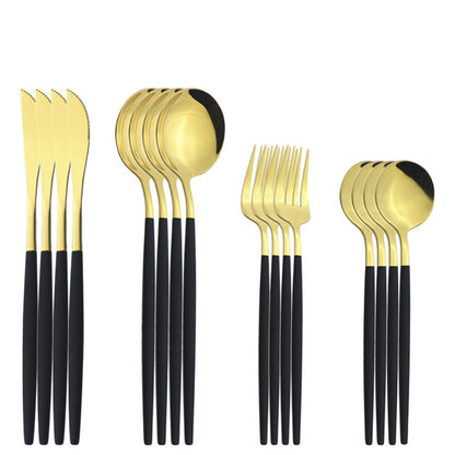 Conjunto de 16 talheres de aço inoxidável Verde Menta, facas, garfos, colheres de sobremesa para casa, jogo de talheres para cozinha