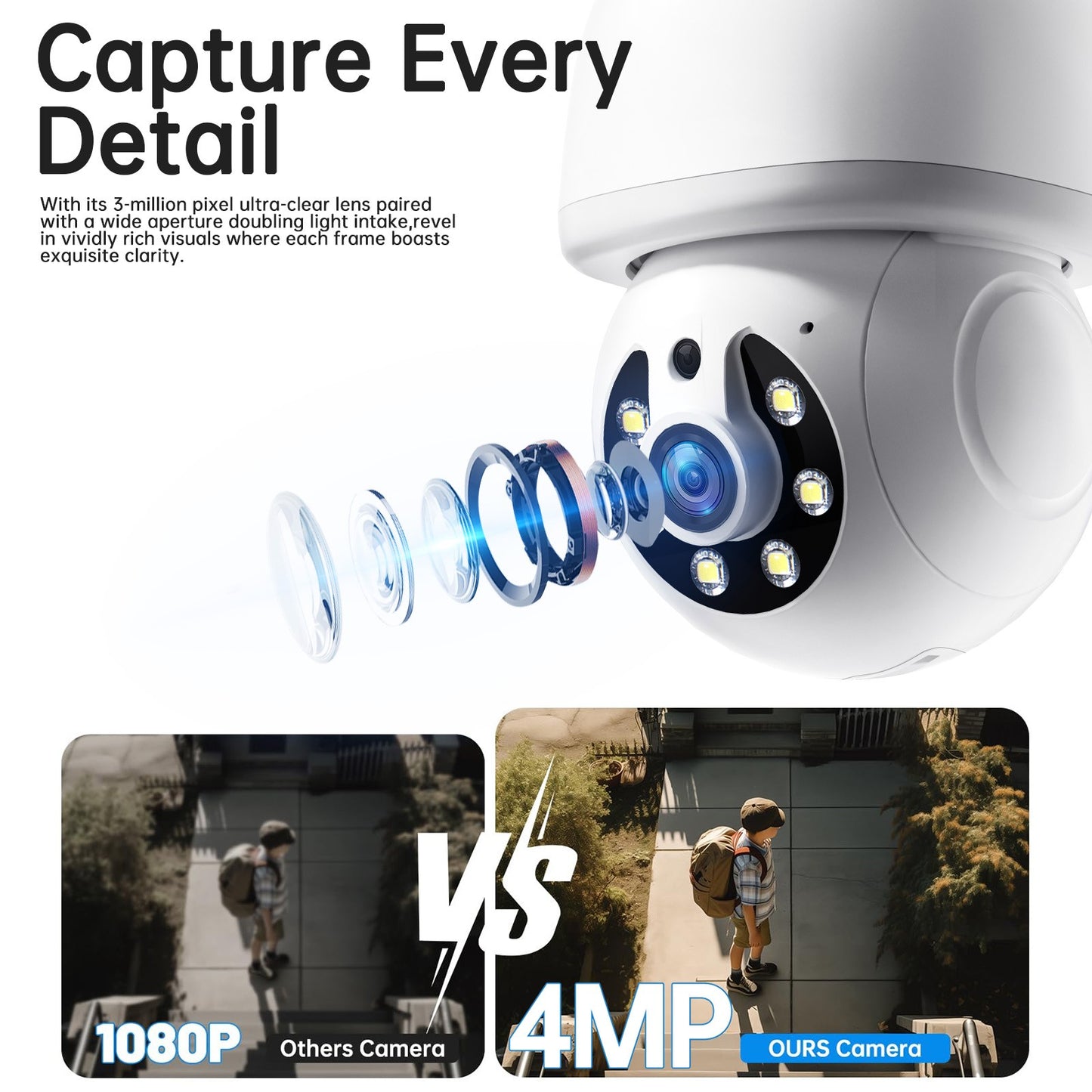 WESECUU 3MP Security Cameras Security Protection Indoor Wireless WIFI MINI Camera 2.4G Wi-Fi Two-Way Talk