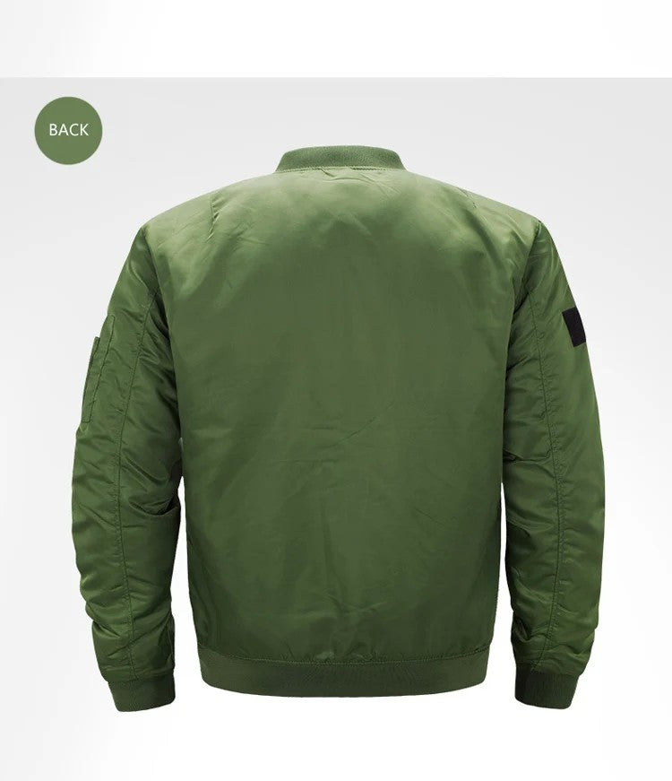 bomber jacket Bomber Jackets Men Casual Solid Zipper Pilot Jacket Green New Slim Fit Male Coats Mens Military New pilot Air men