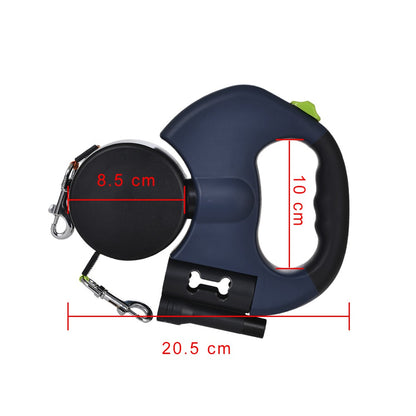 3m Retractable Dog Leash For Small Dogs Reflective Dual Pet Leash Lead 360 Swivel No Tangle Double Dog Walking Leash With Lights