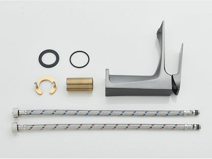 Black Bathroom Faucet Deck Mounted Bathroom Sink Mixer Tap Single Lever Basin Sink Mixer Faucets Chrome/White/Grey/Brushed Gold