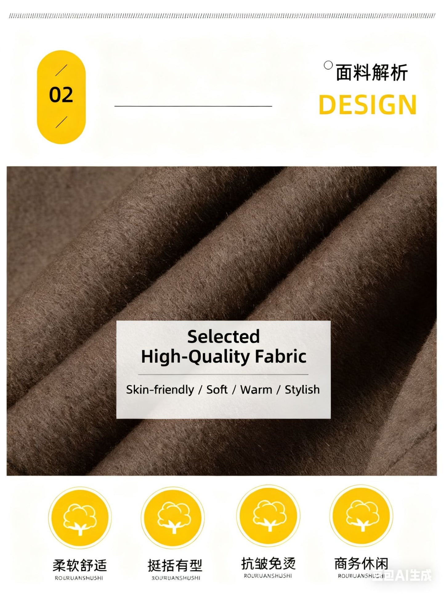 Men's 100% Wool Blend Overcoat - British-Inspired Mid-Length Trench Coat for All-Weather Smart Casual Wear