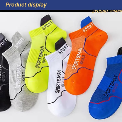 5 Pares Meias esportivas de alta qualidade Verão Masculino Meias Curtas Masculinas Respiráveis Meias de Tornozelo Algodão Fina Pretas Meias Masculinas de Corrida