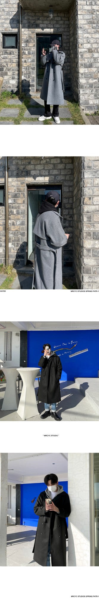 Winter Thick Woolen Coat Men Warm Fashion Solid Colors Oversized Long Wool Blends Coat Men Korean Loose Coat Mens Overcoat Q30