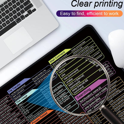 Office Mouse Pad English Linux Python Shortcut Pattern Excel Mouse Pad Desk Mat Computer Keyboard Pad Starters for Office Worker