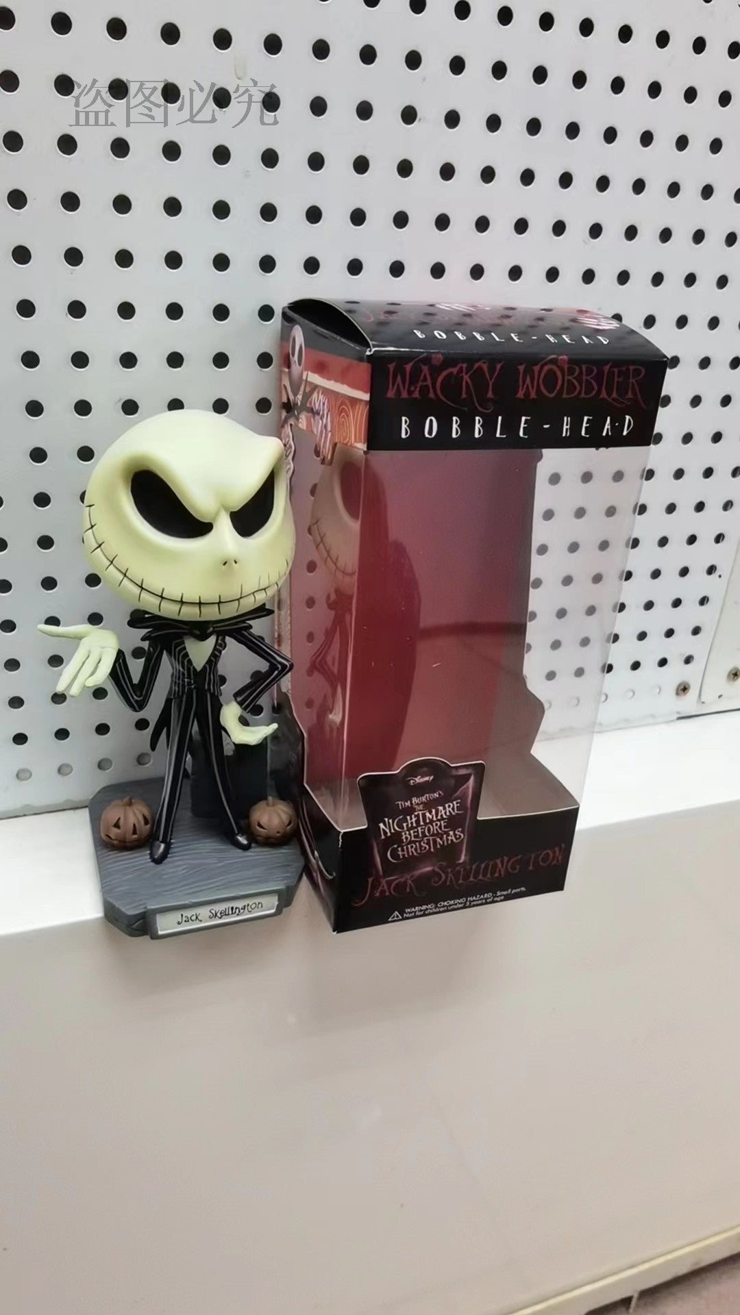 Boneco de Cabeça Balançante Wacky Wobbler Jake de O Estranho Mundo de Jack - Decoração para Carro ou Mesa - Presente para Amigo
