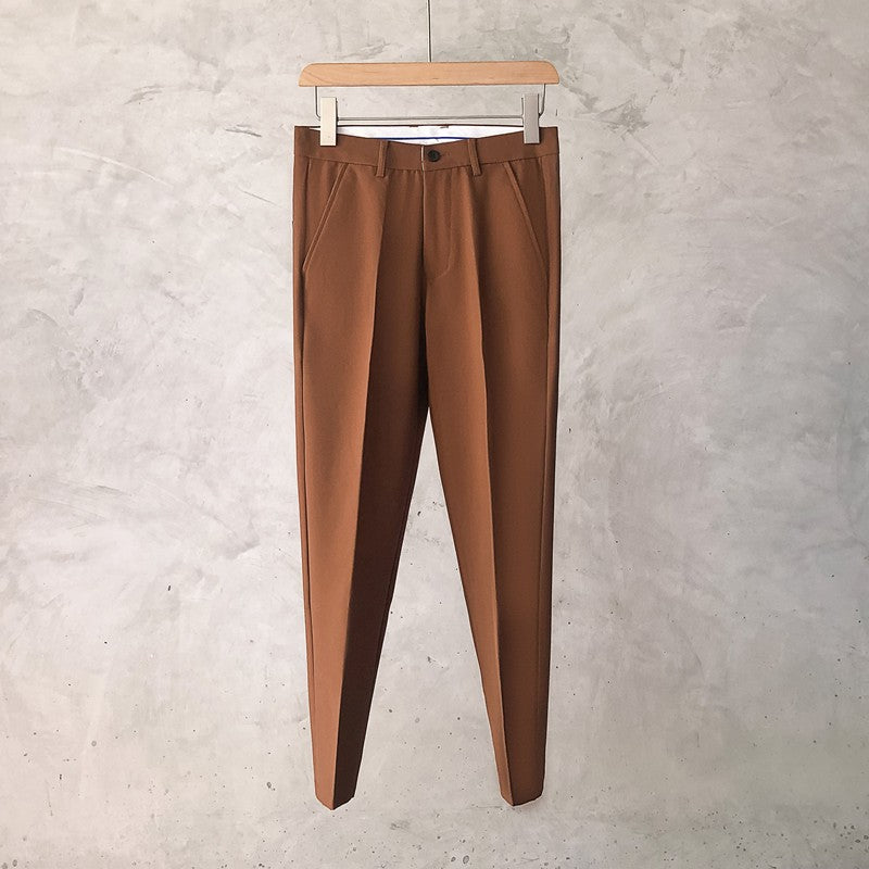 Slim Fit Trousers for Men Tressed Man Suits Pants Cheap Summer 2025 New in Dress Work Wear Elegant Suit Pants Clothes Z107