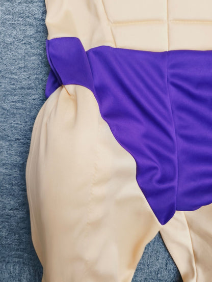 Boys 3D Muscle Print Long Sleeve Jumpsuit Yellow Purple Color Block