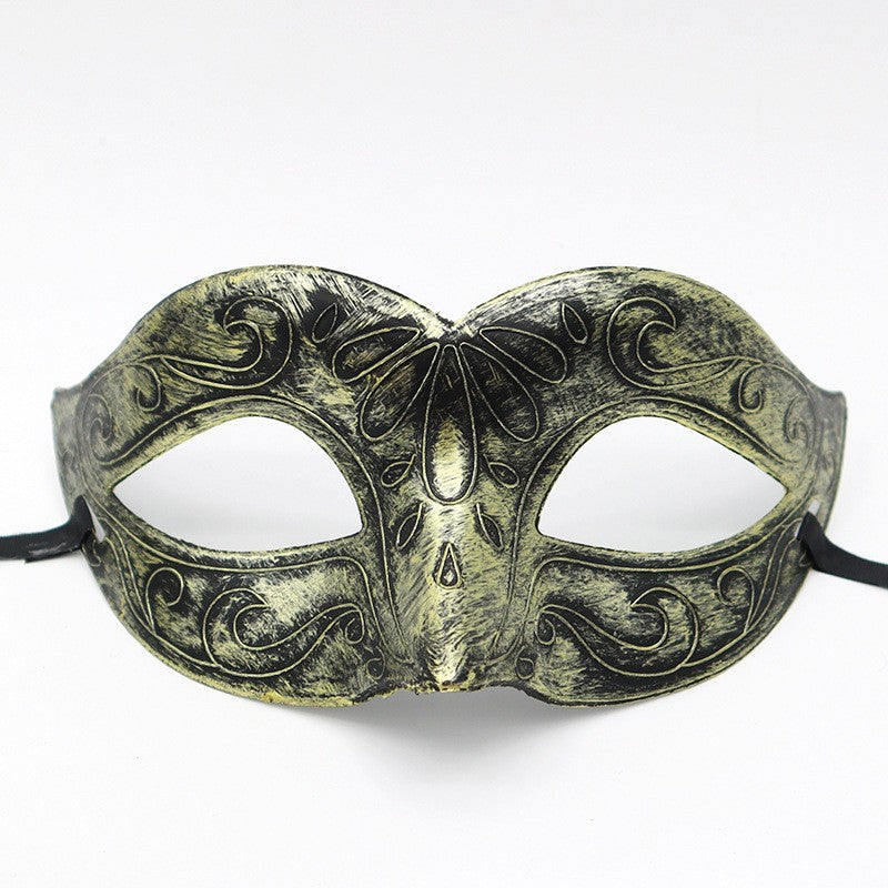 1pc Amazing Mask Antique Gold and Silver Jazz Flat Head Mask Ball Party Gathering Men and Women Cosplay Half Mask Decoration