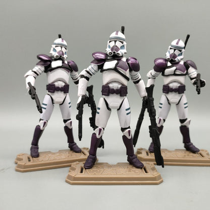 Lote de 3 Bonecos Soltos Star Wars Elite Force 501st 442nd Shadow Utapau Gree Shock Battalion Trooper 3.75" Coleção