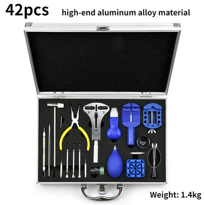 Kit de Ferramentas para Reparo de Relógios Removedor de Pinos de Pulseira Abridor de Caixa Removedor de Pinos de Mola Substituição de Bateria de Relógio Conjunto de Agulhas de Pulseira Acessórios