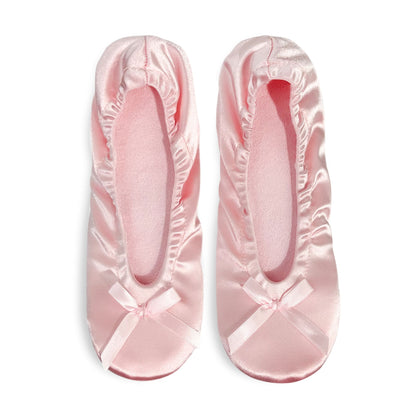 Women's Elegant Ballerina Flats, Lightweight Cozy Indoor Home House Ballet Flats, With Soft Foam Shoe-Insole & Bowknot Decor