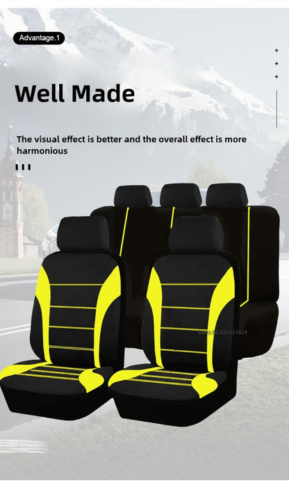 Almofada universal com design de linha de cintura AUTOMOTIVA Tamanho universal para carro, SUV, caminhão, van, acessórios, capas de assento internas, conjunto completo