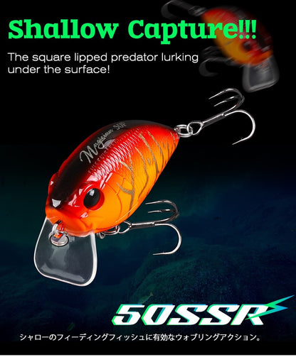 TSURINOYA Magician 50F 8.5g 50mm Crankbait Isca de Pesca de Superfície para Pesca em Água Raso Flutuante Iscas Artificiais para Tucunaré e Black Bass