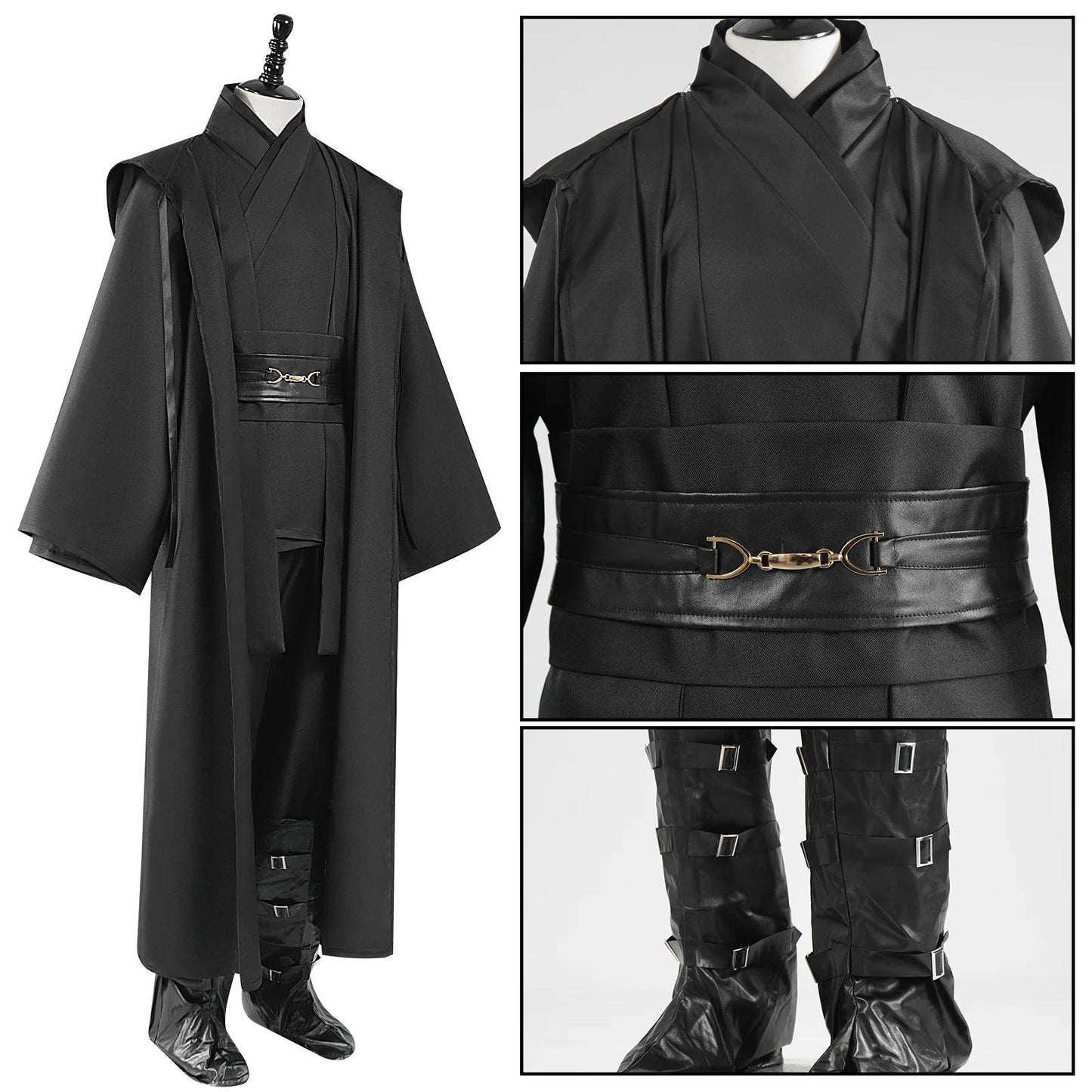 Obi Wan Kenobi Jedi Warrior Cosplay Costume Adult Kids Unisex Cloak Friar Uniform Robe Full Set Halloween Carnival Outfits