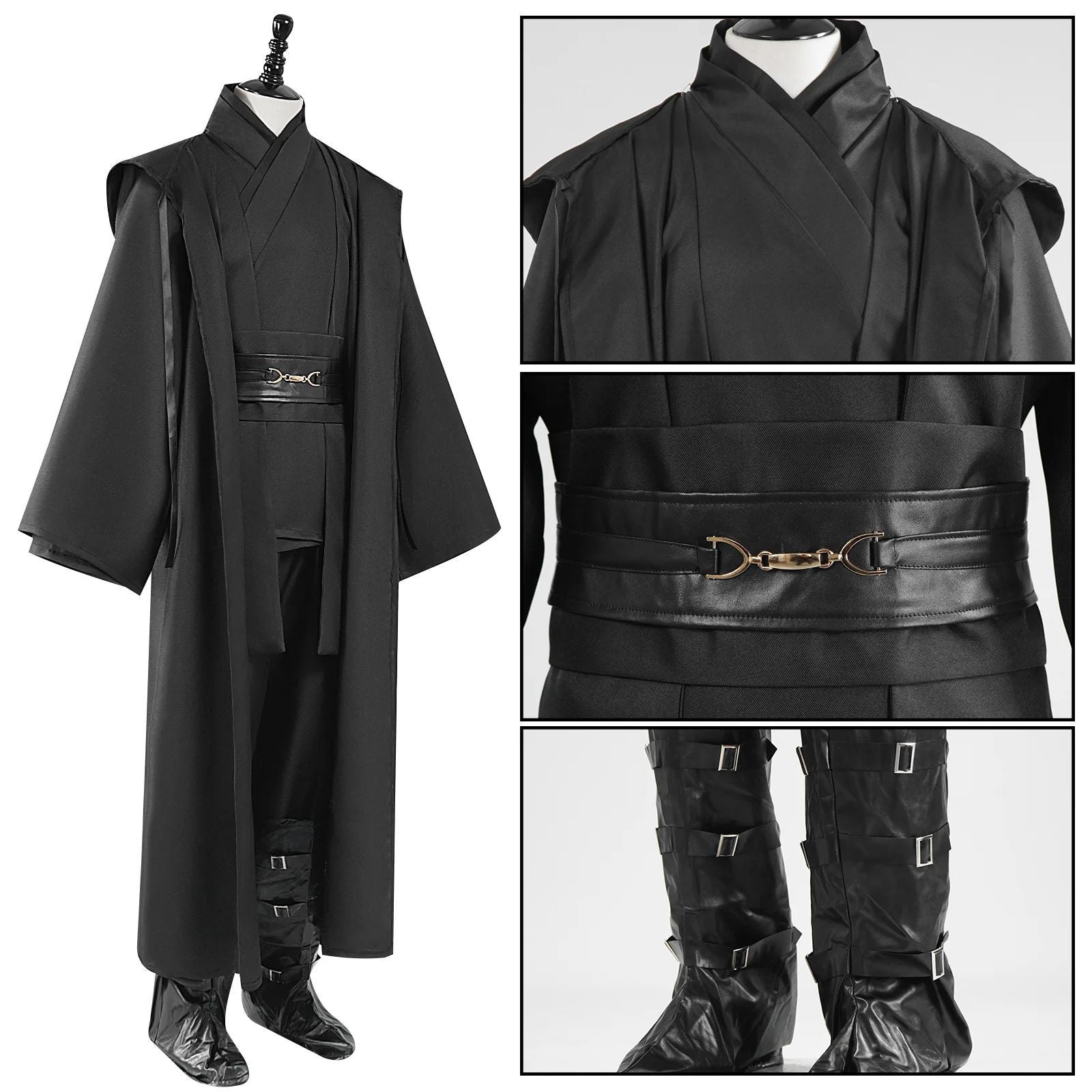 Obi Wan Kenobi Jedi Warrior Cosplay Costume Adult Kids Unisex Cloak Friar Uniform Robe Full Set Halloween Carnival Outfits