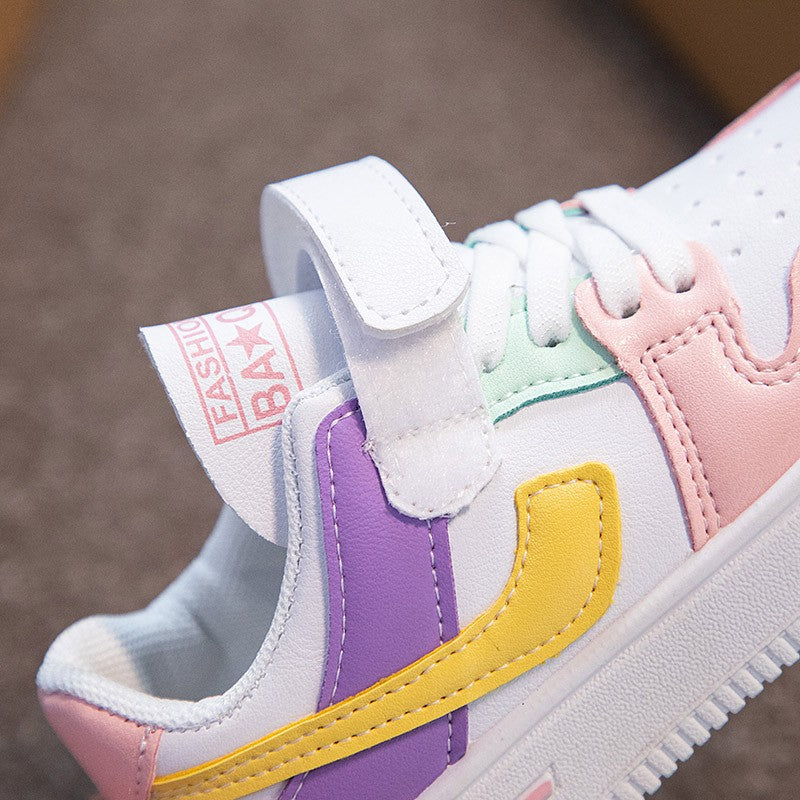 Children's Sneakers Kids Fashion Design White Non-slip Casual Shoes Boys Girls Hook Breathable Sneakers Toddler Outdoor Shoes