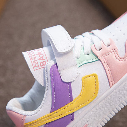 Children's Sneakers Kids Fashion Design White Non-slip Casual Shoes Boys Girls Hook Breathable Sneakers Toddler Outdoor Shoes