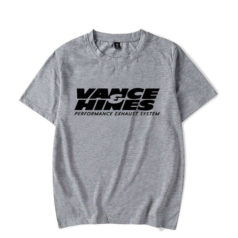 VANCE HINES Printed Fashion Man T-SHIRT Inspired Motorcycle Racing Exhaust Systems Male T Shirt Casual Loose Harajuku Soft Tee