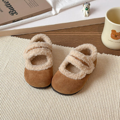 Children's Cotton Shoes 1-18 Years Old Beige Padded Thickened Boys Girls Walking Shoes Brown Soft Bottom Non-slip Kids Fur Shoes