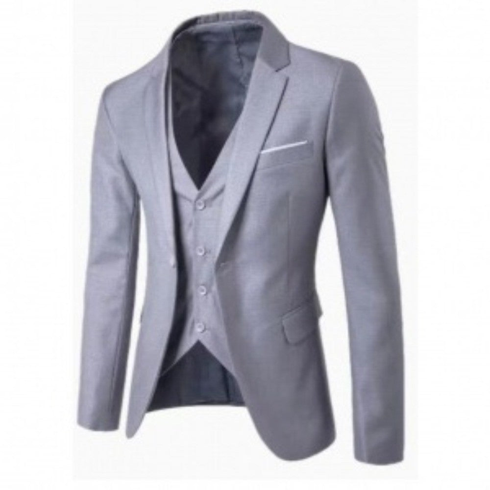 2025 Men's Performance Tuxedo 3-Piece Set - Striped Master of Ceremonies Suit