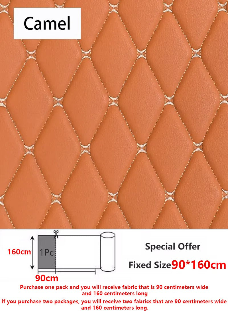 45/90x160cm Special Offer Embroidered Plaid Fabric Sponge Interlayer Leather Fabrics for Car Interior Seat Cushion Decoration