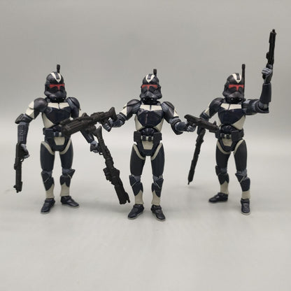 Lote de 3 Bonecos Soltos Star Wars Elite Force 501st 442nd Shadow Utapau Gree Shock Battalion Trooper 3.75" Coleção