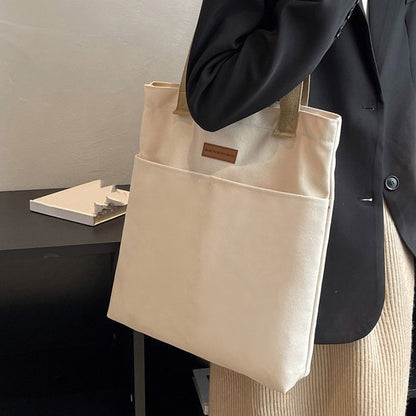Women's Tote Bag Canvas Sewing Thread Large Capacity Advanced Sense Handbag Convenient Practical Female's Commuter Bag