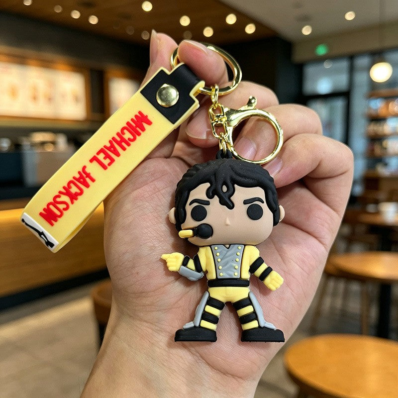 Michael Jackson Keychain Classic Dance King Pendant Key Ring Fashion Singer Key Chain Music Idol Keychain For Home Decoration