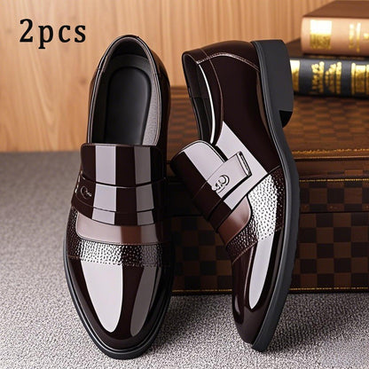 Leather Shoes for Men Wedding Formal Oxfords Business Casual Office Work Shoes for Men Classic Luxury Pointy Men's Dress Shoes