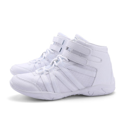 BAXINIER Girls White High Top Cheerleading Shoes Lightweight Youth Cheer Competition Sneakers Training Dance Tennis Shoes