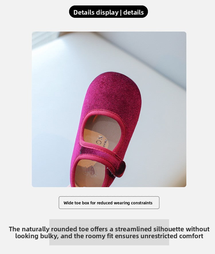 2025 Princess Flat Shoes for Baby Girls Kids Autumn Vintage Soft-sole Flatties with Low-cut Uppers Children Flats