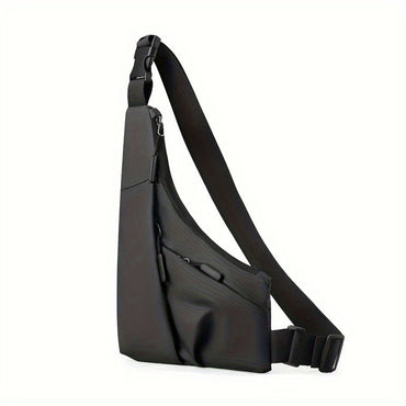 New anti-theft close gun bag triangle bag leisure leather film men's bag left and right crossbody leisure chest bag