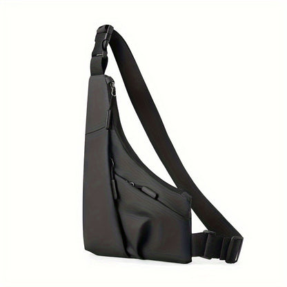 New anti-theft close gun bag triangle bag leisure leather film men's bag left and right crossbody leisure chest bag