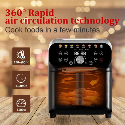 6.2QT Air Fryer Oven with LED Digital Touchscreen for Home Kitchen Use 12 Preset Cooking Functions Including Air Frying Baking