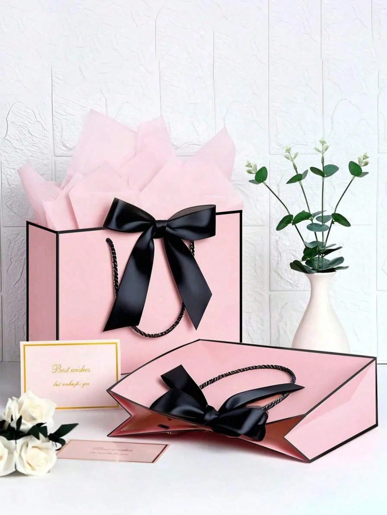 1pc Large Paper Gift Bag?Excluding Decorative Paper and Cards? - Valentine's Day Gift Bag - Portable Gift Bag with Handle